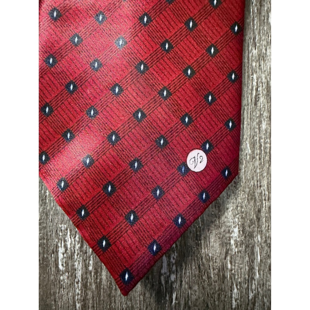 Versace Classic V2 Necktie Mens One Size Red Geometric Silk Italian Designer - Picture 3 of 5